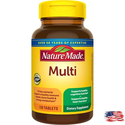 Multivitamínico Nature Made con Vitamina D3 y Hierro 130 Comprimidos Apoyo Diario Foto 1 de 4