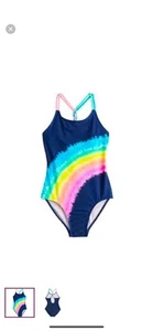 So Girls Bright Rainbow Tie Dye One Piece Bathing Suit! NWT Size 14 - Picture 1 of 4