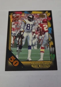 1991 Wild Card Anthony Carter #114 50 Stripe Vikings - Bild 1 von 2