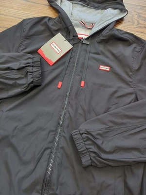 Hunter Men's Black Lightweight Baltico Full Zip Hooded Jacket $199 Sz M  - Image 1 of 4