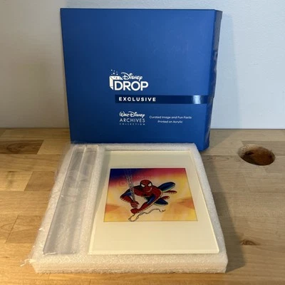 Disney Drop Exclusivo Archivos Colección Impreso Acrílico Spider-Man Imagen Foto 1 de 2