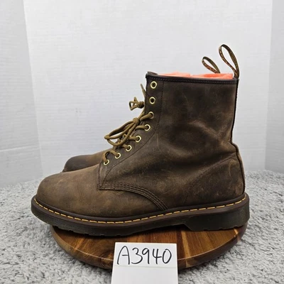 Bota de combate Dr. Marten para hombre 15 1460 Crazy Horse cuero marrón con cordones pátina Y2K Foto 1 de 4