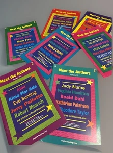 7 Teacher Books MEET THE AUTHORS Vol. 1-7 Creative Teaching 70 Class Posters - Picture 1 of 24
