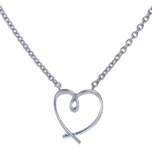 Heart Pendant Necklace for Women .925 Sterling Silver 1 Inch One Life One Love - Picture 1 of 7
