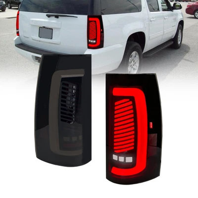 LED Tail Lights For 07-14 Chevy Tahoe Suburban 07-13 GMC Yukon XL Denali Smoked - Imagem 1 de 4