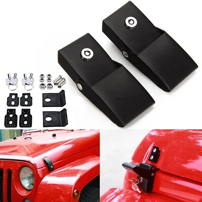 2pcs Locking Hood Look Catch Latches Kit for Jeep Wrangler JK JKU 2007-2018 Foto 1 de 4