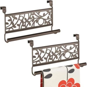 Geschirrtuchhalter Tür bronze Handtuchhalter einhängbar 2er Set Metall mDesign - Bild 1 von 6