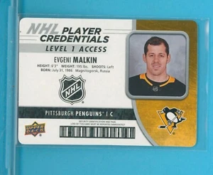 🏒 2018-19 UD MVP NHL Player Credentials Level 1 Access #NHL-EM Evgeni Malkin🔥 - Picture 1 of 2