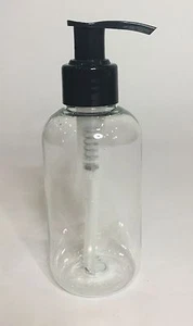 Empty 250ml PET Clear Plastic Boston Bottle And Black Lotion Pump *ANY AMOUNT* - Picture 1 of 1