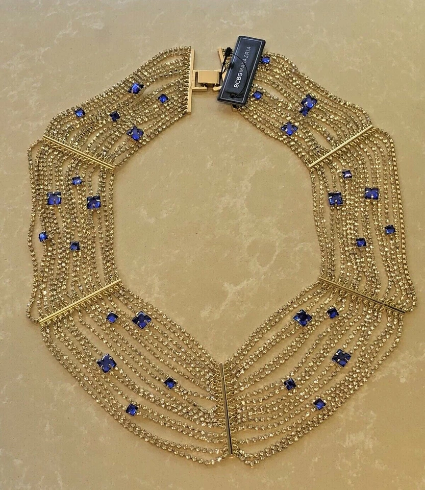 COLLAR LLAMATIVO PIEDRA CRISTAL ZAFIRO AZRIA BCBG Foto 1 de 4