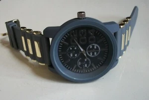Men's Black, Gray, Gold Silicon Band Dressy Casual Hip Hop Fashion Watch - Picture 1 of 9