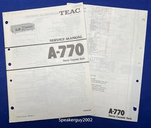 Original TEAC A-770 Cassette Service Manual -  Schematic - Picture 1 of 1