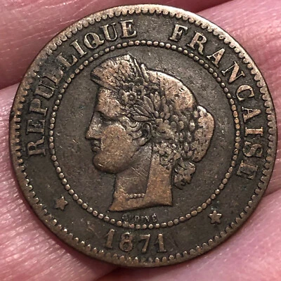 1871-A France 5 Centimes - VF (Very Fine) condition - Image 1 of 4