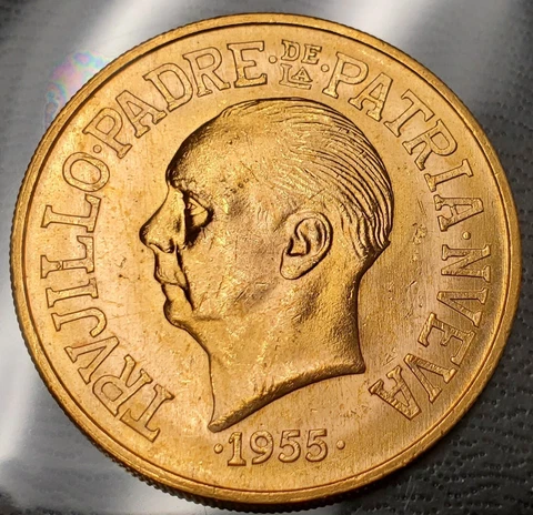 1955 Dominican Republic Gold 30 Pesos Rafael Trujillo Gem Bu Uncirculated Cover