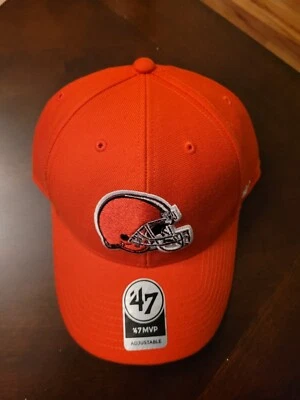 CLEVELAND BROWNS NFL 47 BRAND ORANGE CLASSIC HELMET OSFM MVP HAT/CAP NWT - Image 1 of 2