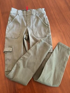 SPANX Stretch Twill Ankle Cargo Pants Sage Green High Rise Ankle Sz XS Petite - Picture 1 of 7