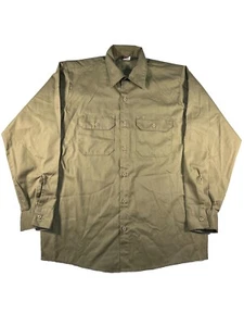 Vintage Big Ben Work Shirt Made in USA Large Tan Streetwear Skater Grunge Hiphop - Picture 1 of 7