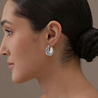 925 Sterling Silver Antique Floral Design Filigre Chunky Hoop Earrings for Women