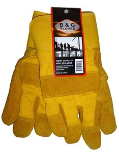 Mens B&G Heavy Work Insulated Fleece Pile Lined Leather Winter Gloves XXL new - Picture 1 of 3