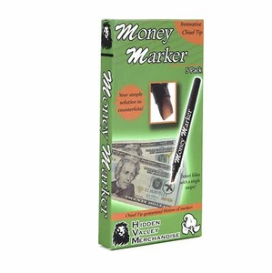 (5 Pens) Money Marker -- Counterfeit Fake Bill Detector Counterfit Dollar Pen - Picture 1 of 7