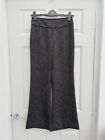 Hobbs Grey Smart Tweed Like Wide Leg Trousers Sz 8 Excellent Condition