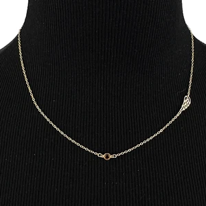 ANGEL WING station necklace - 14K gold-filled 17" chain faux citrine 1.3 g GF - Picture 1 of 6