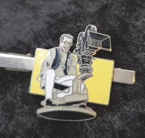 Vintage Silver Tone Film Directors Enamel Tie Bar Clip - Demons & Mervelles - Picture 1 of 9