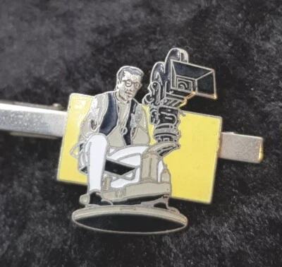 Vintage Silver Tone Film Directors Enamel Tie Bar Clip - Demons & Mervelles - Image 1 of 4