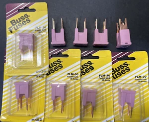 9- Eslabón fusible Bussmann FLM-30, 30 amperios, BP/FLM-30, púrpura, envío gratuito a EE. UU. - Imagen 1 de 8