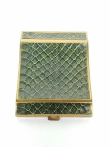 Vintage Antique Green Shagreen Compact Case A Creation By Dorette - Picture 1 of 12
