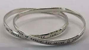 Set 2 Braccialetti Sentimento Carolee Argento Sterling Amore e Pazienza - Foto 1 di 13
