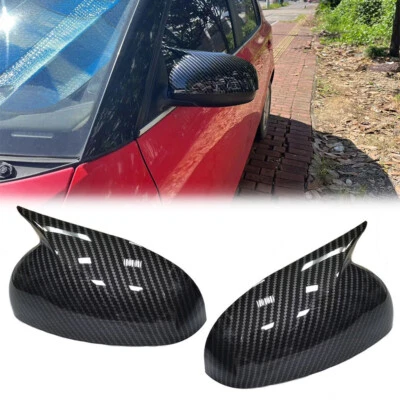 2Pcs Carbon Fiber Look Rearview Mirror Cover Shell Cap For 2008-2014 Skoda Fabia - Imagem 1 de 4
