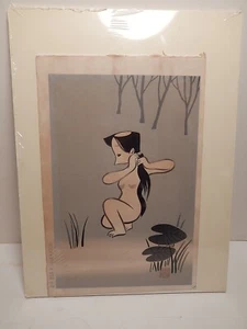 Vintage Nagai Iku Japanese Woodblock Print Kappa Combing Her Hair - Picture 1 of 4