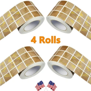 4 Rolls Mosaic Wall Stickers Self-adhesive Decor Tile Home Bathroom Adhesive - Picture 1 of 5