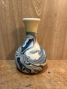 Nemadji Erde Kunstkeramik Ton Vase marineblau grau SW Indianer 6,5 Zoll - Bild 1 von 6