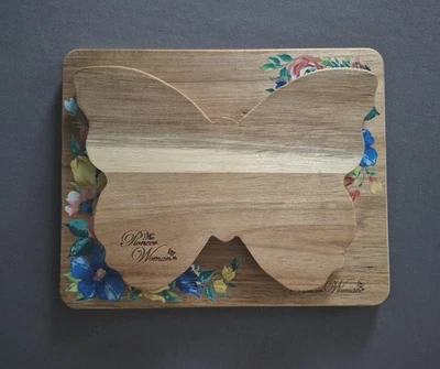 The Pioneer Woman Pair of Acacia Wood Cutting Boards Butterfly & Floral - Image 1 of 4