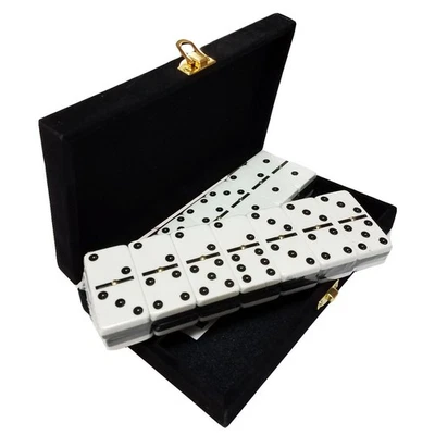 Domino Double 6 - Black & White Two Tone Jumbo Tournament Professional Size with - Image 1 of 4
