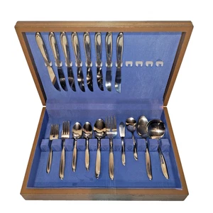 Oneida Set Posate 50 Pezzi Community Acciaio Inox Twin Star Server Custodia Hostess - Foto 1 di 14