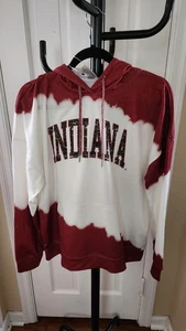 NWT Indiana Hoosiers Double Dip Dyed Pullover Hoodie Womens Size L - Picture 1 of 8