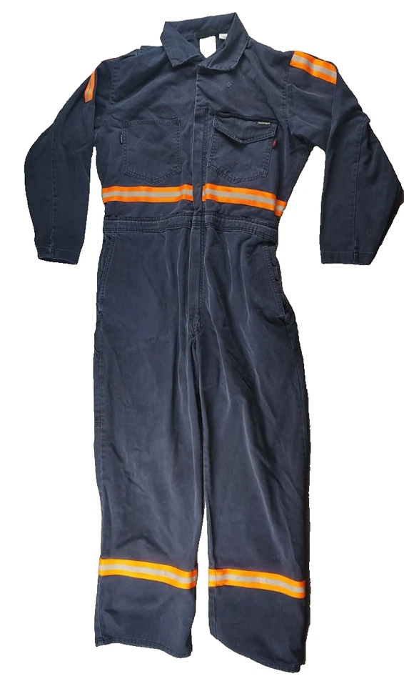 Mono de trabajo Workrite FR reflectante L regular resistente al fuego de alta visibilidad azul marino Foto 1 de 4