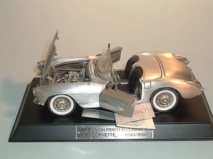 Chevrolet Corvette 1957 Fuelie Pewter Franklin como nuevo 1:24 y cubierta antipolvo - Imagen 1 de 10