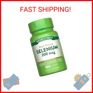 Nature's Truth Selenium 200mcg | 100 Tablets | High Potency | Vegan, Non-GMO & G - Picture 1 of 2