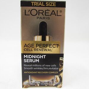 L'Oreal Midnight Serum Lot of 2 Trial Size Bottles 5oz Age Perfect Cell Renewal