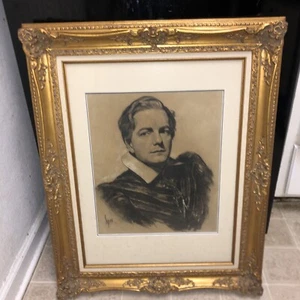 Original Framed Charcoal Drawling￼ Lupus Wall art￼ - Picture 1 of 11
