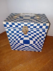 1960s Platter Pak 740 Blue White Swirl 45 RPM WITH Mystery Records!! MCM MOD - Imagen 1 de 7
