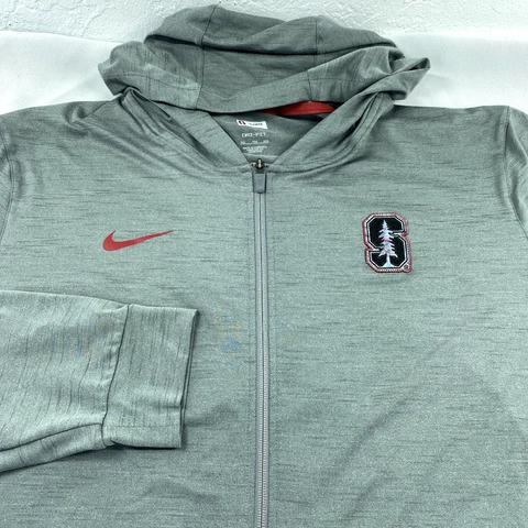 Stanford Sweater Mens 2XL Gray Ivy League Nike Hood Full Zip Light On Field Cover