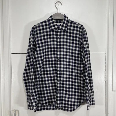 Kent & Curwen Shirt Purple Check Long Sleeve Button Cuff Size Medium  - Image 1 of 4