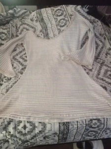 Clearance Sale!! Cute long sweater - XL striped with bell sleeves - Picture 1 of 3
