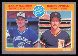 1985 Fleer Kelly Gruber/Randy O'Neal Rookie Toronto Blue Jays/Detroit Tigers