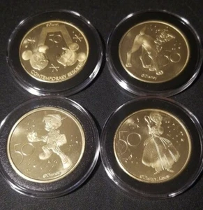 2021 Disney Coin Medallion Set of 4 WDW - Contemporary Resort - Logo, Tramp, Bo - Picture 1 of 2